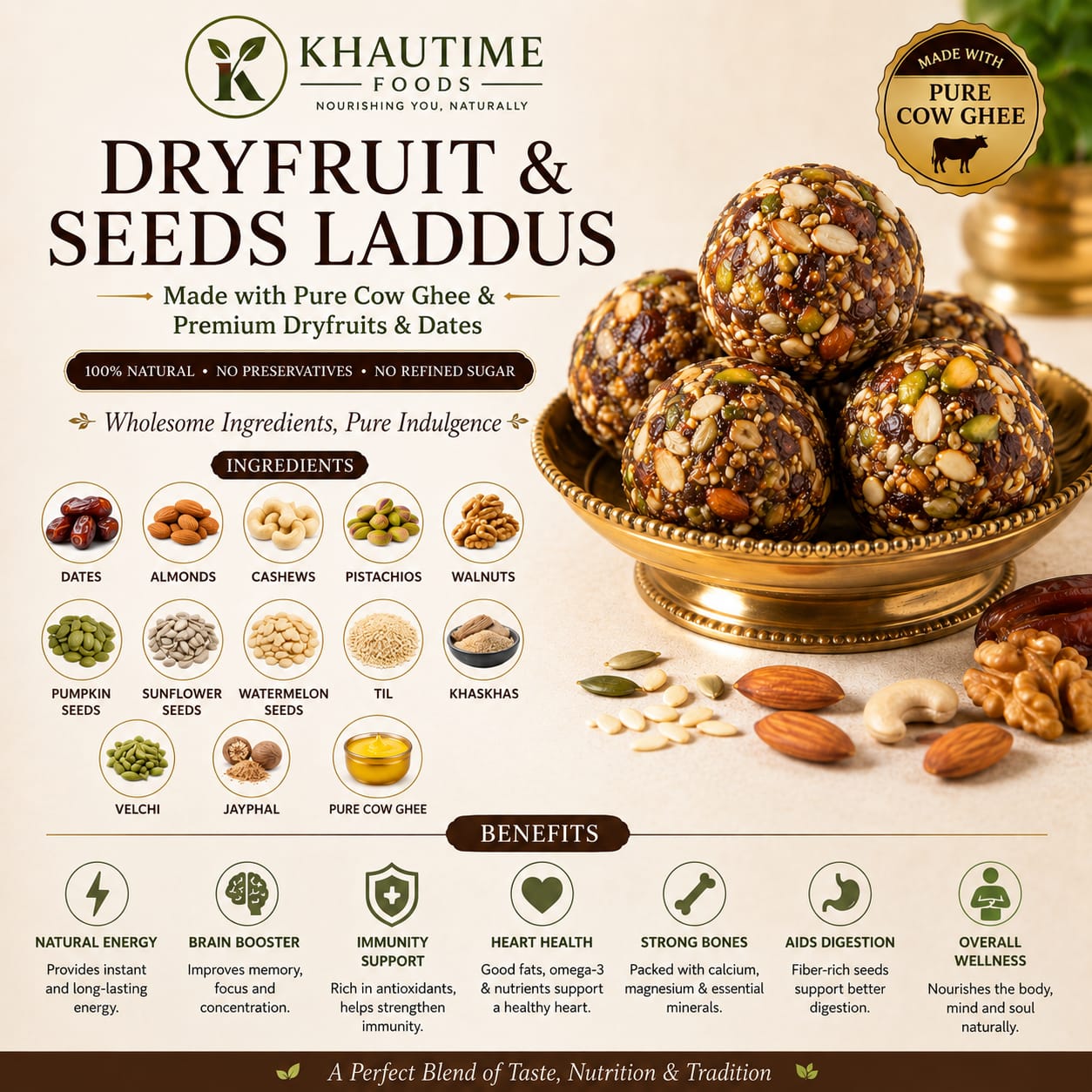 Dryfruits and Seeds Laddu-400gm - Image 3