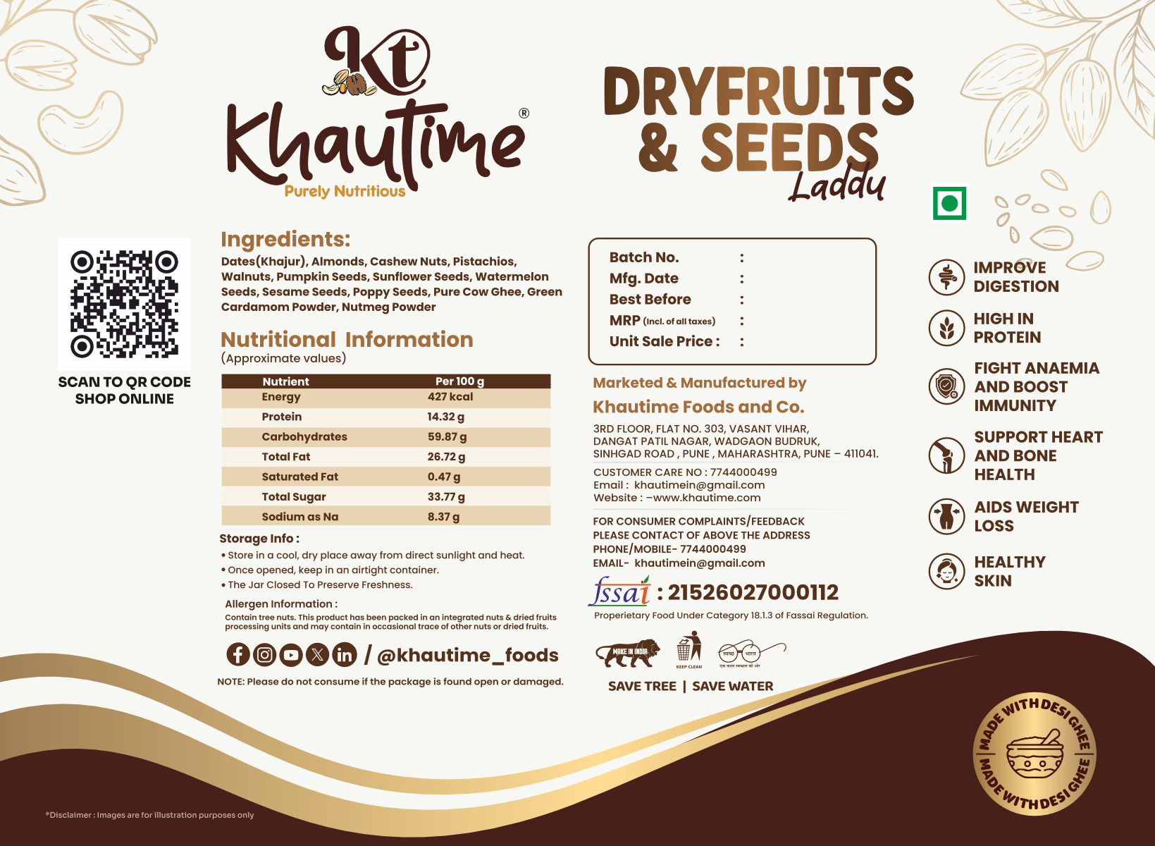 Dryfruits and Seeds Laddu-400gm - Image 5