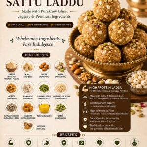 Premium Roasted Bengal Gram Flour (Sattu) Laddu- 200 gm